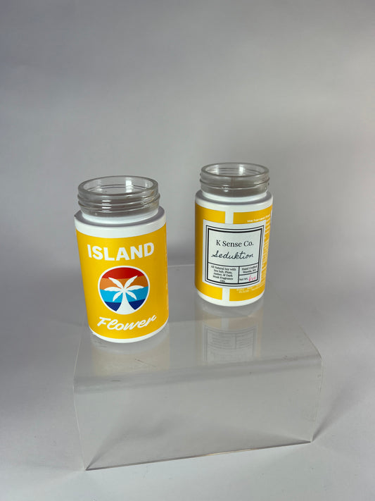 6 oz Seduktion candle in repurposed Island cannabis jar