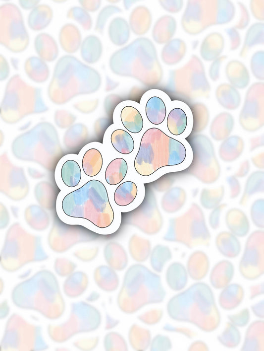 Pastel Dog Paw Sticker