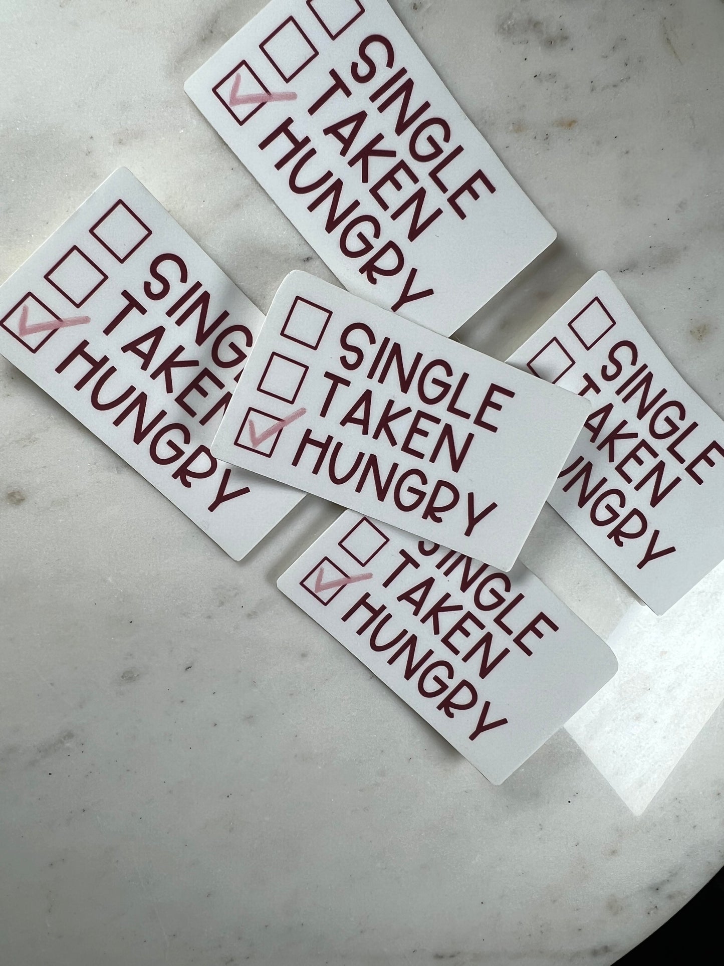 Single Taken Hungry Sticker
